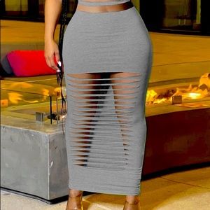 Grey Two Piece Dress